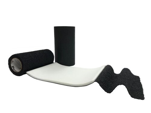 Powerflex 4" Absorbent Foam Dressing Cohesive Bandage in Black
