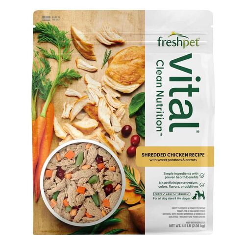 Vital Shredded Chicken Recipe with Sweet Potatoes & Carrots Fresh Dog Food - 4.5 Lb
