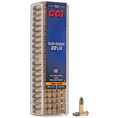 .22 LR Ammo 40 Grain Sub-Sonic Lead HP - 100 Rounds
