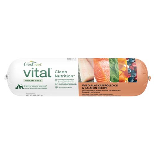 Vital Grain Free Wild Alaskan Pollock & Salmon Recipe Fresh Dog Food - 2 Lb Roll