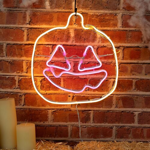 Pumpkin Neon Light Window Decor
