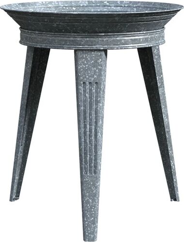 Galvanized Vintage Style Metal Bird Bath and Pedestal Stand