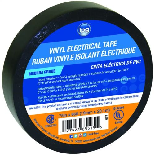 General Purpose Vinyl Electrical Tape in Black - 3/4" x 60'