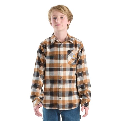 Boy's Long-Sleeve Flannel Button-Front Shirt
