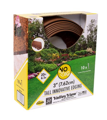 3" Tall No Dig Innovative Edging - Brown 20'