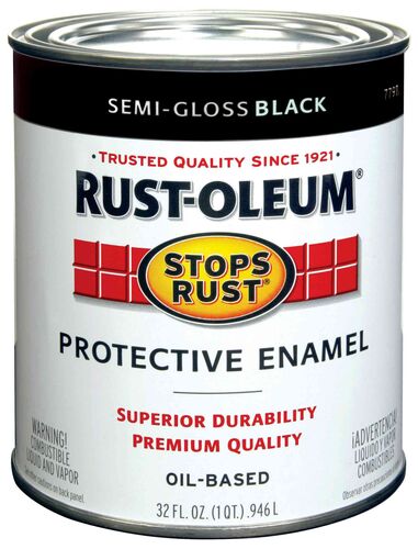 Stops Rust Protective Enamel Paint in Semi-Gloss Black - 1 Quart