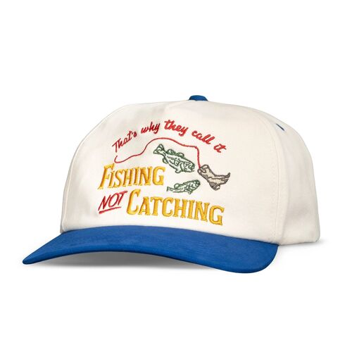 Not Catching Snapback Hat in White/Blue
