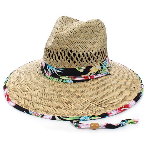 Hawaiian Seagrass Straw Tie Hat Natural