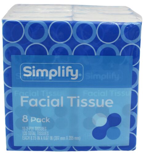 Facial Tissue Pocket Packs - 8 Packs/15 Count Each