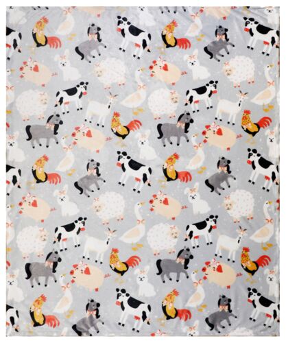 Lightweight Plush Throw in Farm Boy Pattern