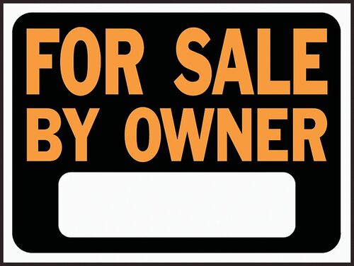 Jumbo Identification Sign, For Sale By Owner, 19 In W X 15 In L