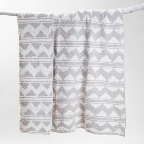 Mountain Grey Stretchy Reversible Throw Blanket