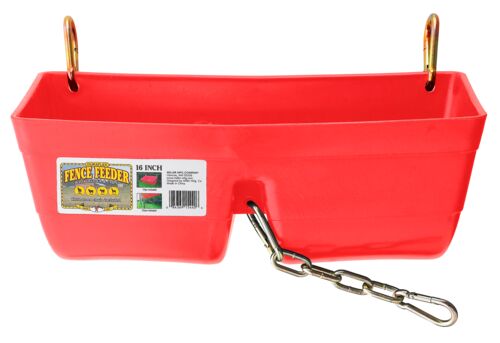 16" Fence Feeder with Clips in Red
