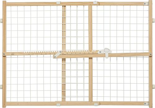 Wood Pet Gate with Wire Mesh - 24"