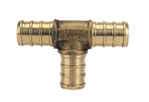 1/2" Brass PEX-B Barb Tee - 10-Pack