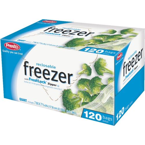 Reclosable Quart Freezer Bags - 120 Count