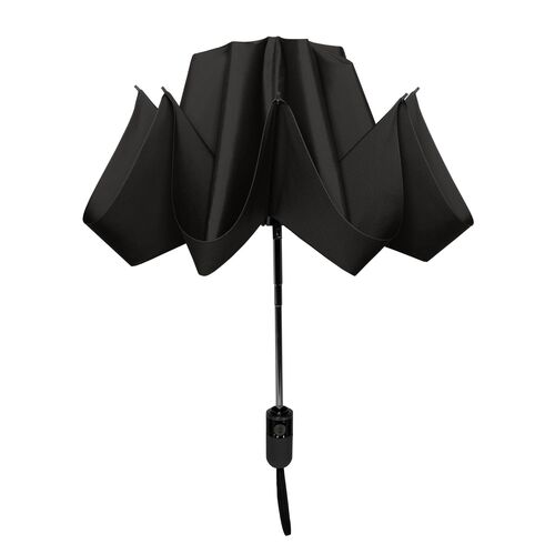 Unbelievabrella Reverse Printed Compact 47" Arc Umbrella In Black