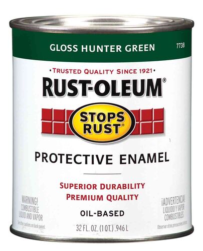 Stops Rust Protective Enamel Paint in Gloss Hunter Green - 1 Quart