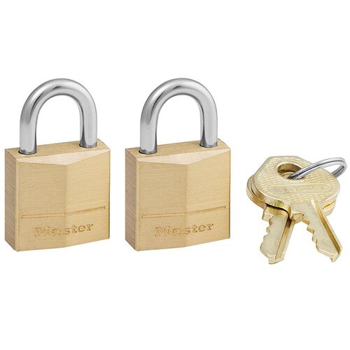 3/4" Wide Solid Brass Body Padlock - 2-Pack