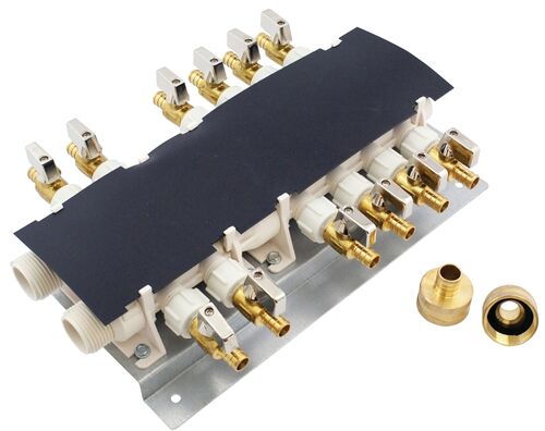 12-Port PEX-B Manifold with 1/2" Brass Ball Valves