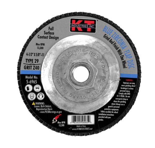 Blue Zirconia Flap Disc - 4-1/2" x 5/8-11