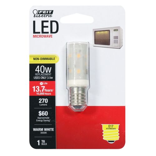 3.5-Watt T8 3,000K Appliance E17 Non-Dimmable Microwave LED Light Bulb
