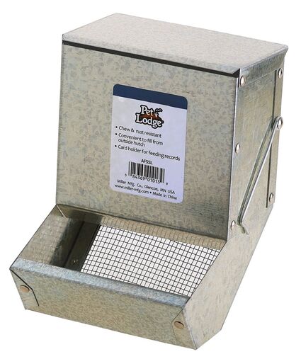 5" Metal Small Animal Feeder with Lid and Sifter Bottom