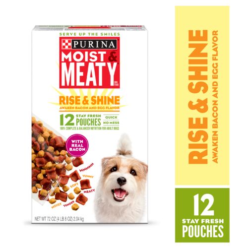 Moist & Meaty Rise & Shine Awaken Bacon & Egg Flavor Canned Dog Food - 12 Count
