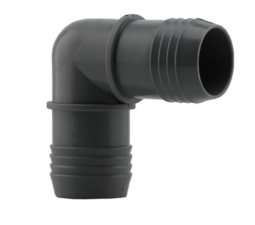 1-1/2" Insert x 1-1/2" D Insert Polypropylene 90 Degree Elbow