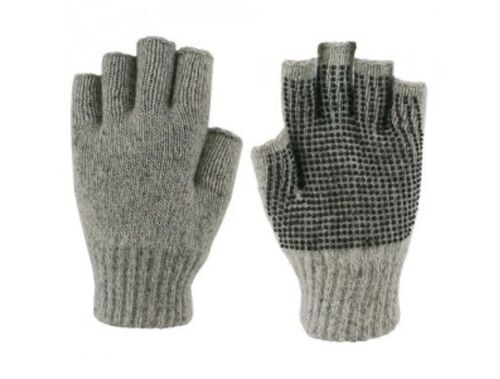 Men's Ragg Wool Fingerless Grip Gloves
