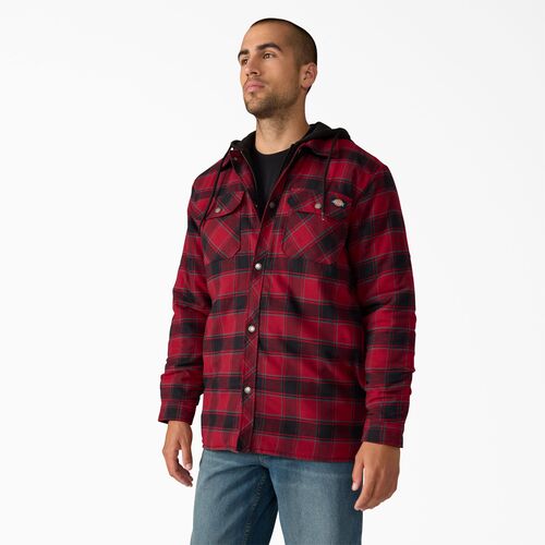 Men's Flannel Hooded Shirt Jacket