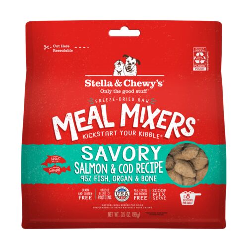 Freeze-Dried Raw Meal Mixers Dog Food Topper - Savory Salmon & Cod Recipe - 3.5 oz