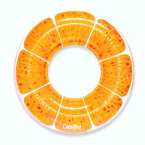 42" Tangerine Orange Glitter Pool Float Ring