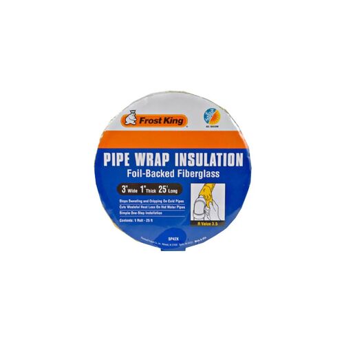 3"x1"x25' Foil Backed Fiberglass Pipe Wrap