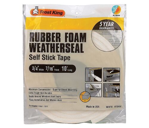 R734WH 3/4x7/16 White Foam Tape