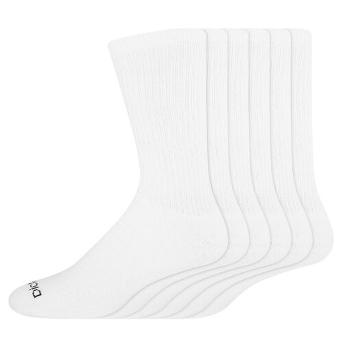 Men's All Purpose Crew Socks 6-Pack in White