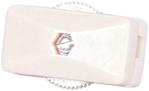 0.91 x 1.35" 120 VAC, 3 Amp White Feed-Through Cord Switch