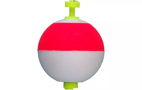 1.75" Round Snap-On Float (Weighted) in Fluor Red/White