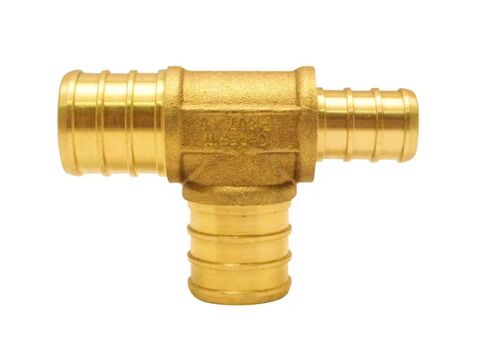 3/4" x 1/2" x 3/4" Brass PEX-B Barb Reducing Tee