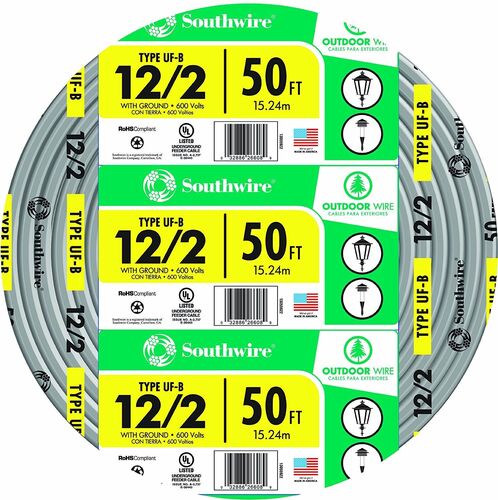 12/2 CU UF-B Copper Cable with Ground Building Wire