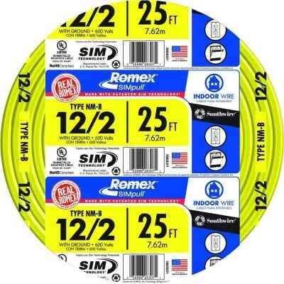 12/2 CU Romex SIMpull Copper Type NM-B Cable with Ground Building Wire