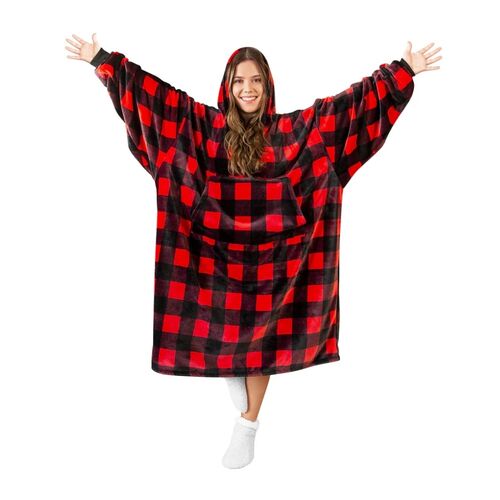 Lumberjack Red Plaid Plush Throw Blanket