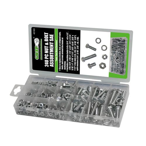 240 Piece Nut and Bolt Assortment - SAE