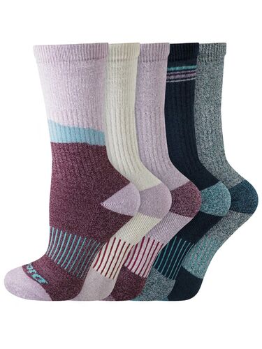 Women's 5-Pack Thermal Cotton Blend Marl Crew Socks