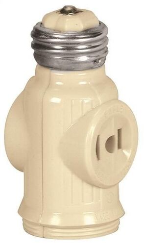 660 W, 125 VAC Polarized Lampholder Adapter with Keyless Switch