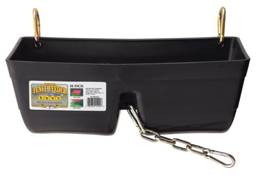 16" Fence Feeder with Clips in Black