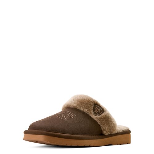 Women's Jackie Square Toe Slippers in Chocolate - Assorted Sizes