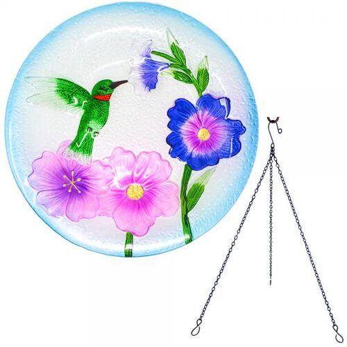 13 Fluttering Hummingbirds Hanging Birdbath