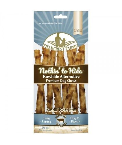 Nothin' To Hide Rawhide Alternative Beef Flavored 10 Pack Small Twist Stix