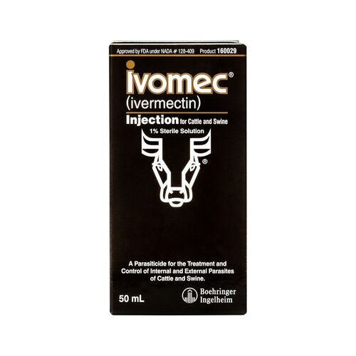 IVOMEC 1% Injectable Wormer for Cattle & Swine - 50 mL